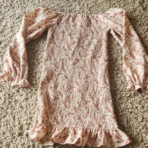 Pink Lily Floral Tight Fitting Dress Size Small